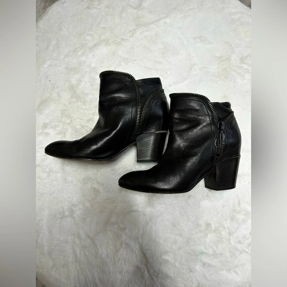 Black Leather Ankle Boots